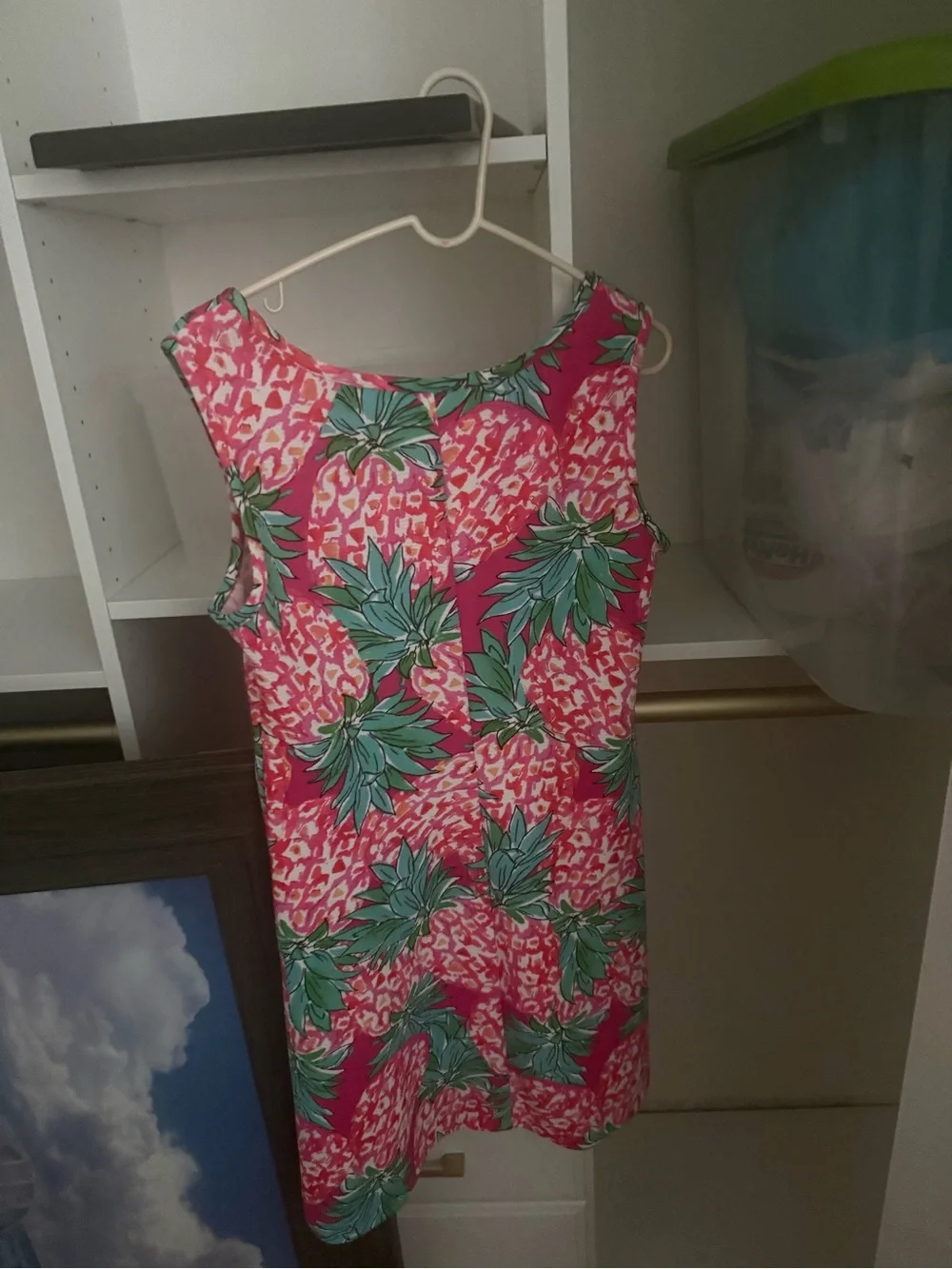 Ronni Nicole Pink Tropical Pineapple Print Mini Dress